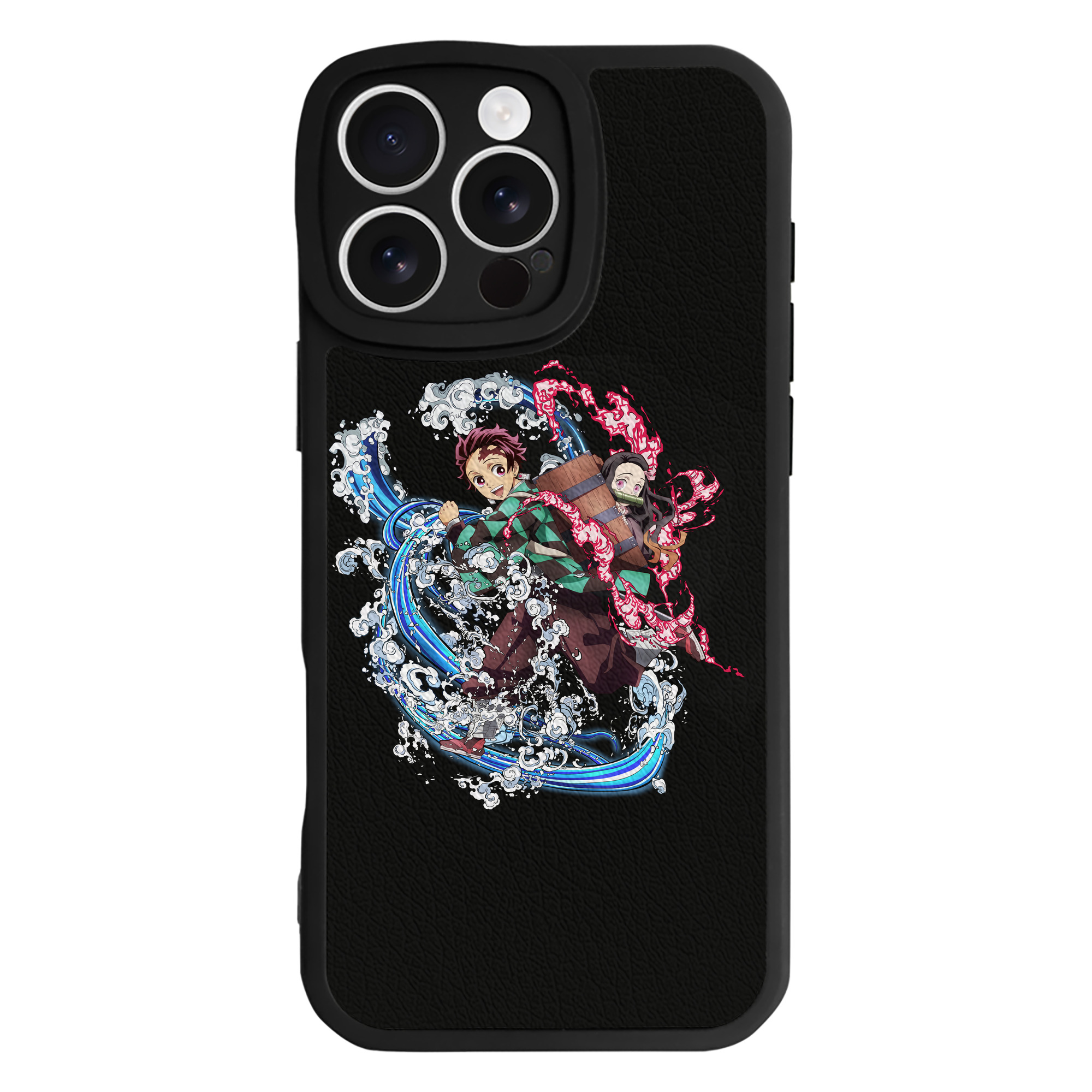 （画像用） 鬼滅の刃（きめつのやいば）竈門 禰󠄀豆子／かまど ねずこ Kamado Nezuko 【iPhone 16シリーズ対応】シリコンスマホケース（レザー調） 材質：シリコン